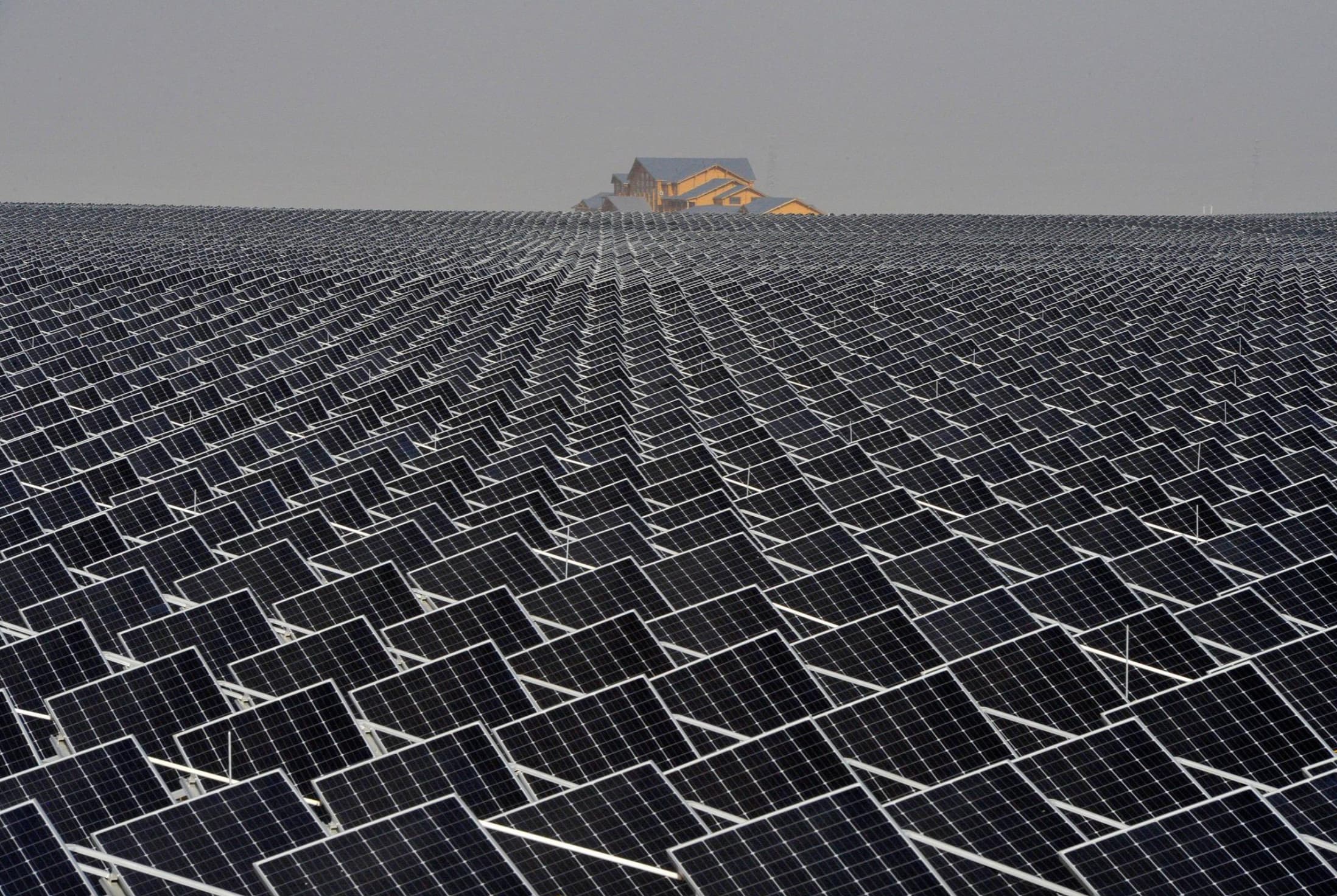 “Solar farm in Yinchuan, Ningxia Hui, China.”